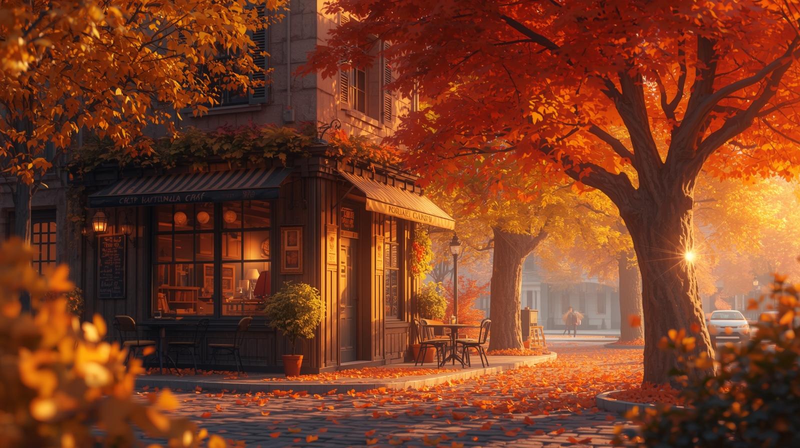 An Autumn street corner